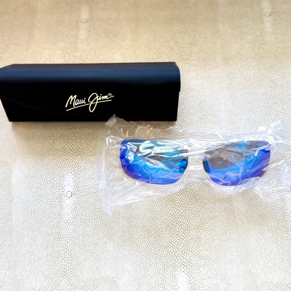 Brand New Maui Jim Blue Polarized Rimless Sunglasses – Hema Model, Unisex 62 M-L - Picture 2 of 7